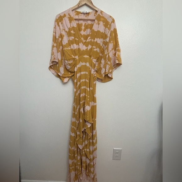 YOUNG FABULOUS & BROKE Thea Dress M Sweet Fig Ladder Tie Dye Boho High Low Maxi - Picture 3 of 16